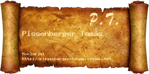 Pissenberger Tamás névjegykártya